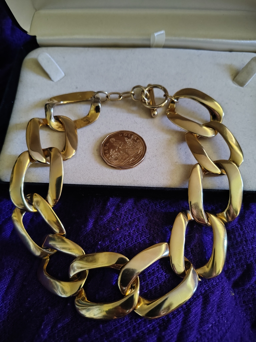 📿 Chunky Gold Tone Curb Chain Choker Necklace 13” Small Petite Neck 📿